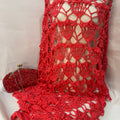 Bolso y chal coral oscuro