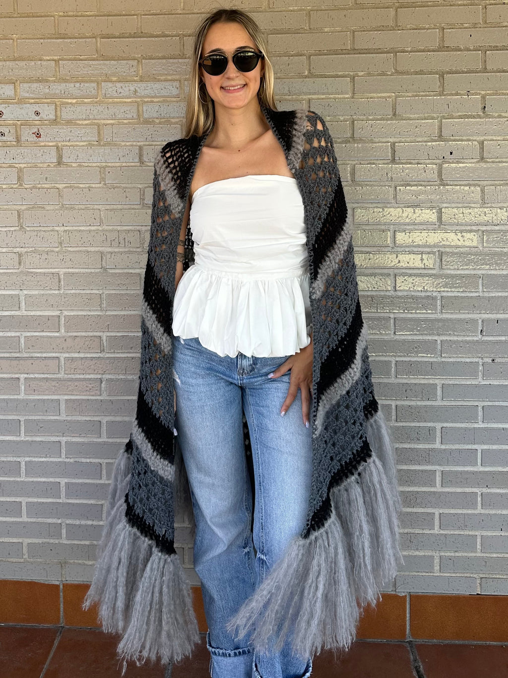 Chal de lana merino y mohaer