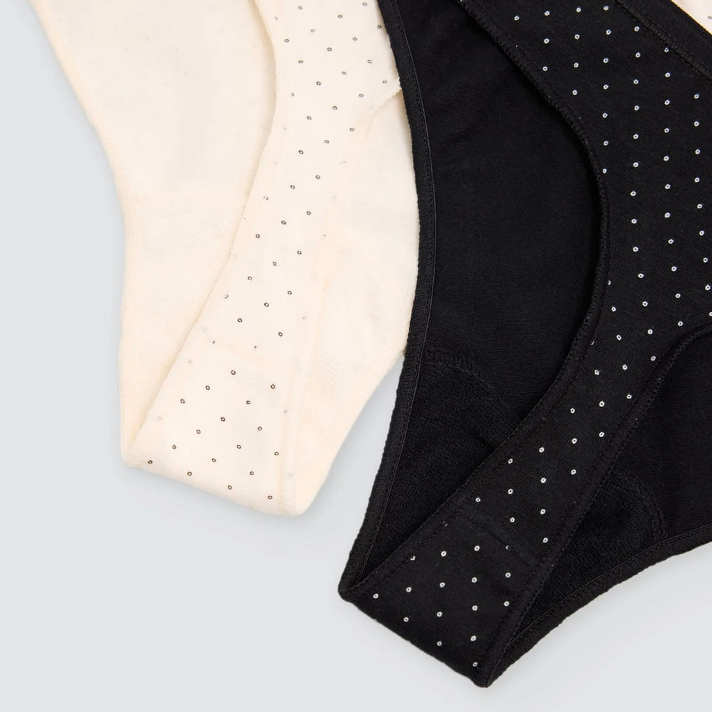 Pack de 2 tangas algodón estampados negro y beige multicolor 19549