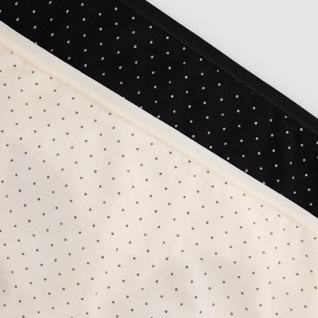 Pack de 2 bragas midi algodón estampadas negro y beige multicolor 19550