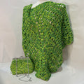 Chal y bolso tonos verdes