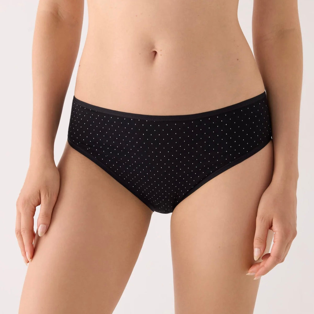 Pack de 2 bragas midi algodón estampadas negro y beige multicolor 19550