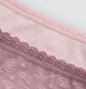 Pack de 2 bragas midi estampadas tonos rosas