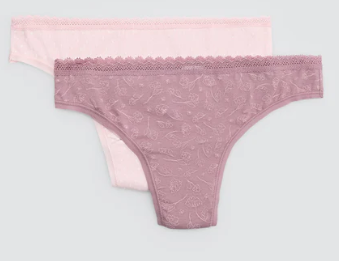 Pack de 2 tangas estampados tonos rosas