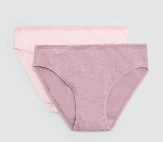 Pack de 2 bragas midi estampadas tonos rosas