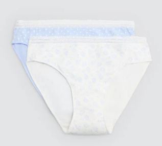 Pack de 2 bragas midi estampadas pastel tonos azules