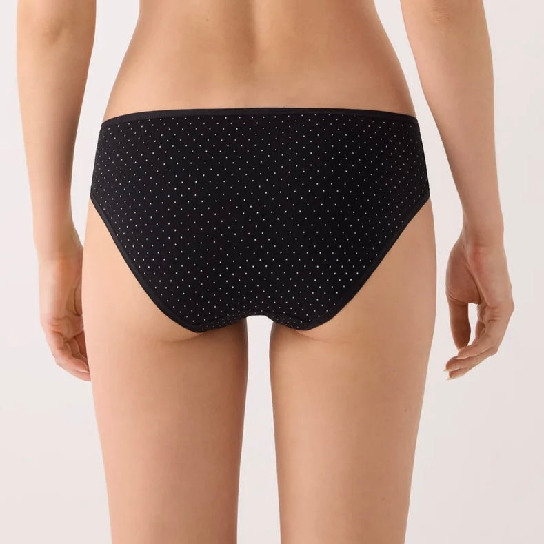 Pack de 2 bragas midi algodón estampadas negro y beige multicolor 19550