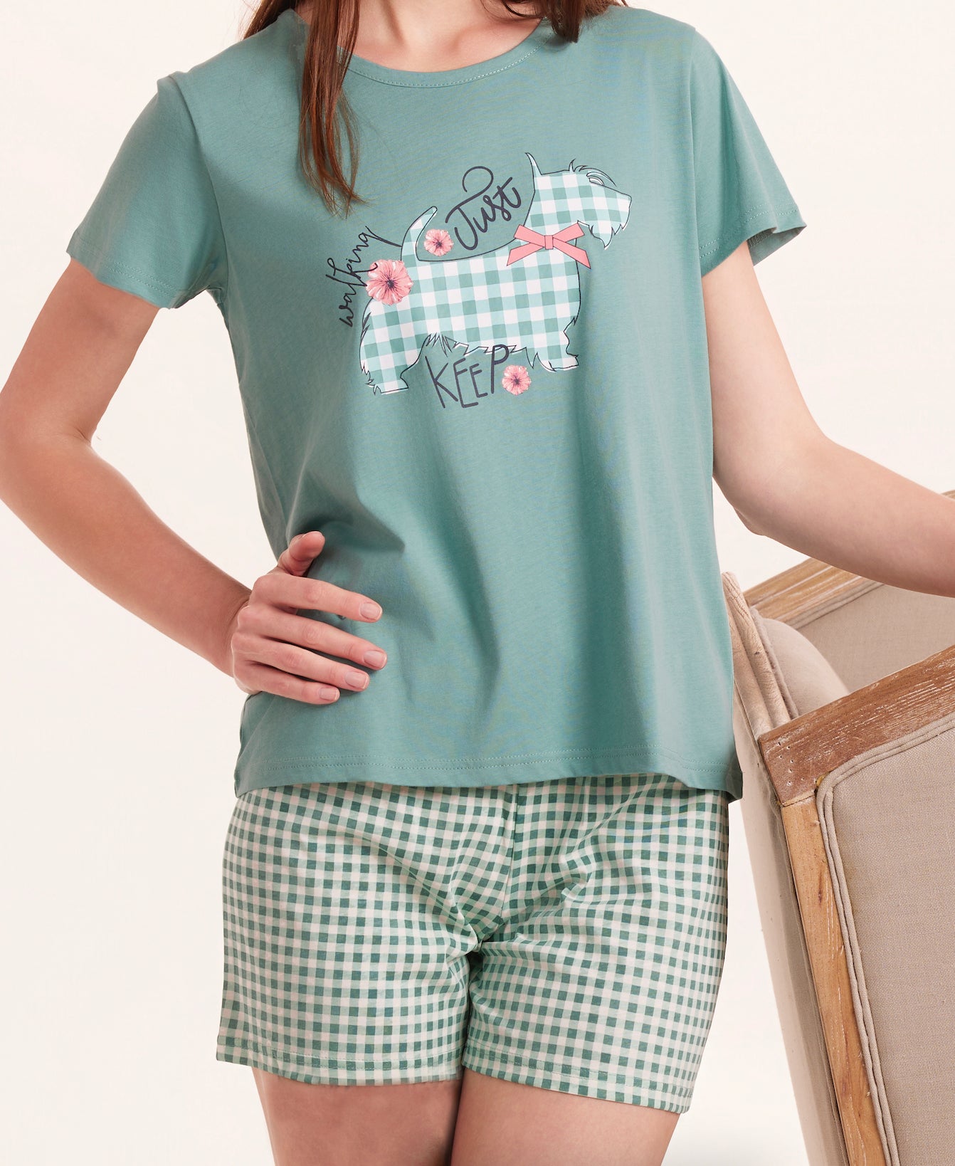 Pijama Verde Vichy Perrito