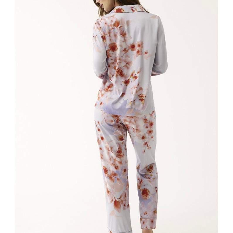 CONJUNTO ESMOQUIN LENCERO PANTALÓN LARGO CON CAMISA MANGA LARGA ABOTONADA SATÉN ELÁSTICO