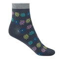 Calcetines de algodón mercerizado - flores - puño roulé