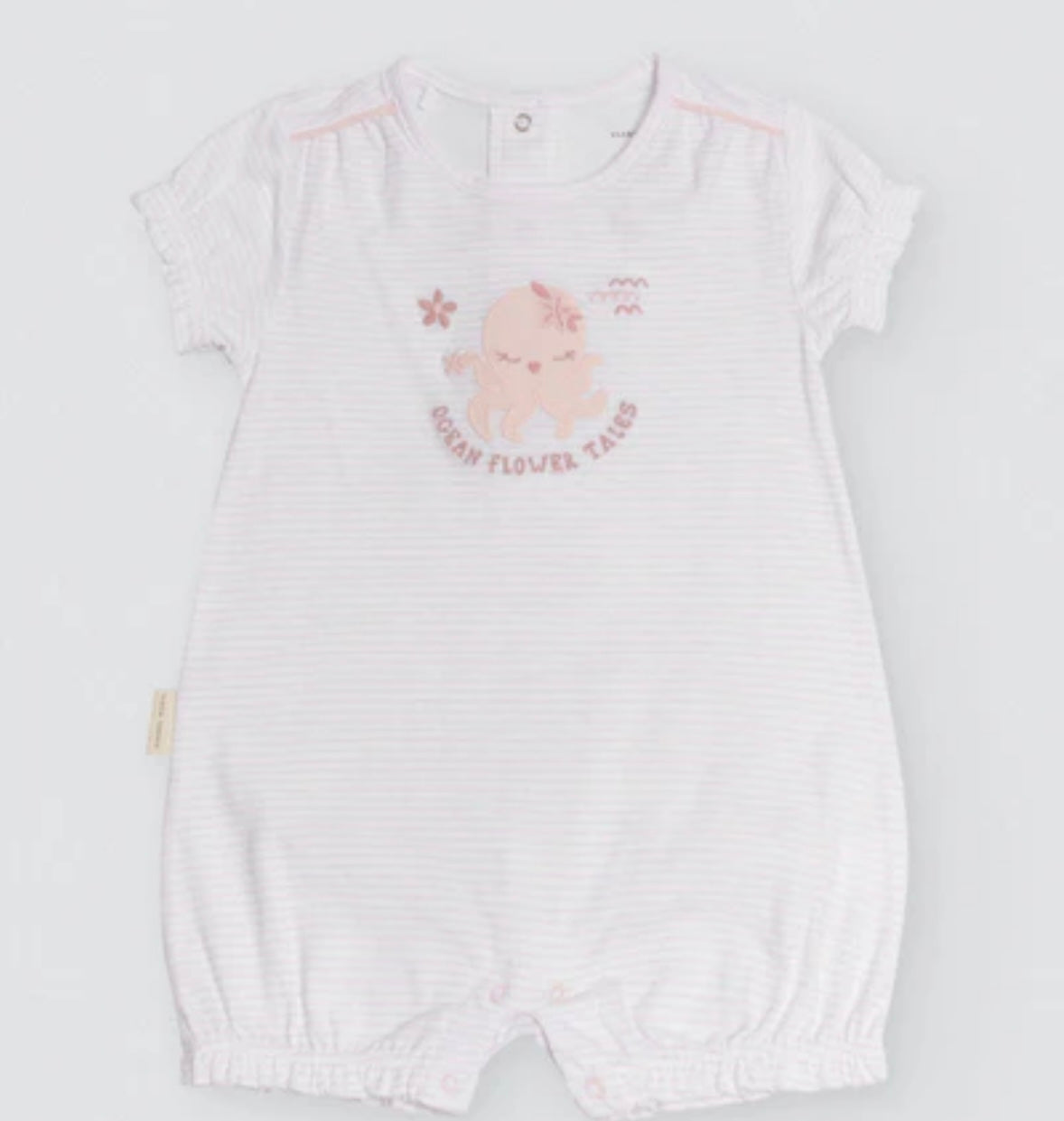 Pelele bebé corto Ocean Tales rosa 25399 Ysabel Mora