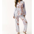 CONJUNTO ESMOQUIN LENCERO PANTALÓN LARGO CON CAMISA MANGA LARGA ABOTONADA SATÉN ELÁSTICO
