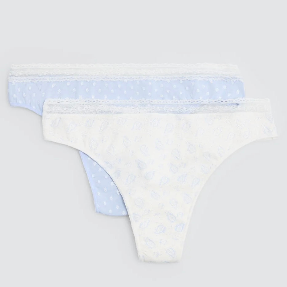 Pack de 2 tangas estampados pastel tonos azules