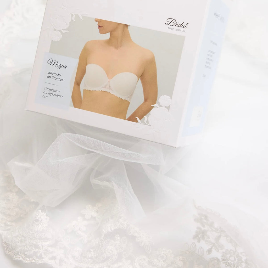 Sujetador sin tirantes encaje blanco Megan | Colección Novia 10174
