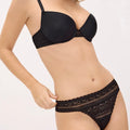 Conjunto interior lencero sujetador push-up y tanga 10171