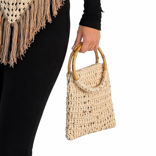 Bolso natural con brillo