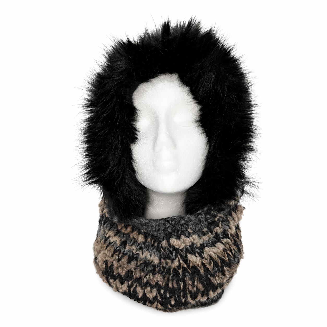 Balaclava de lana merino con pelo