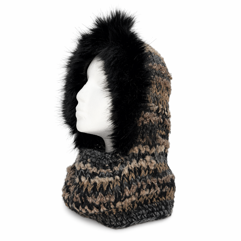 Balaclava de lana merino con pelo