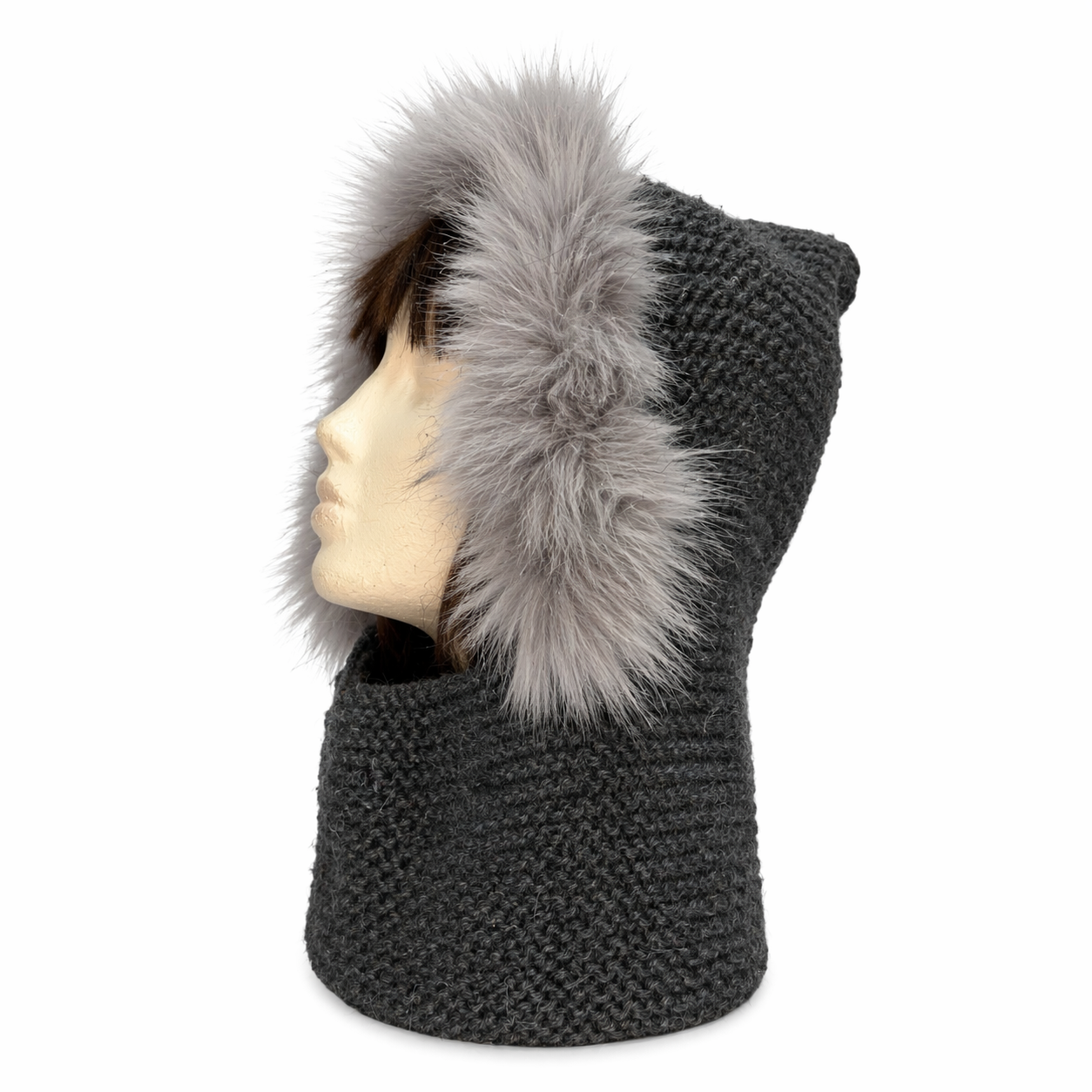Balaclava de lana merino con pelo