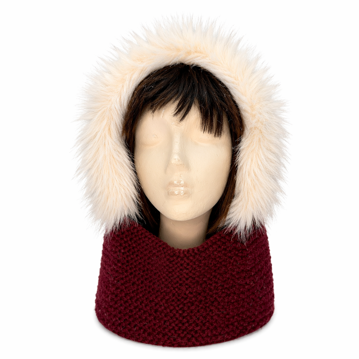 Balaclava de lana merino con pelo