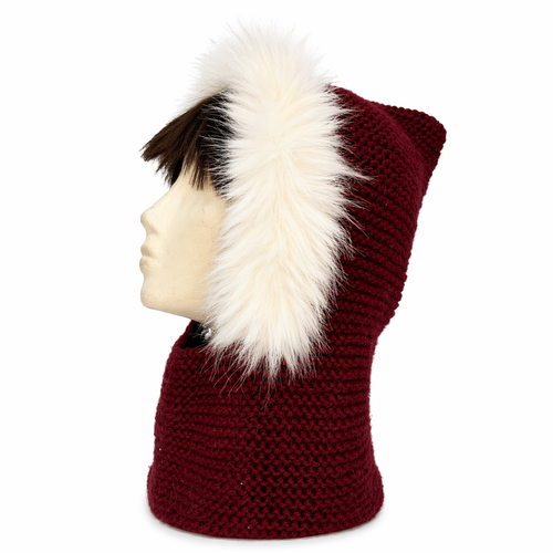 Balaclava de lana merino con pelo
