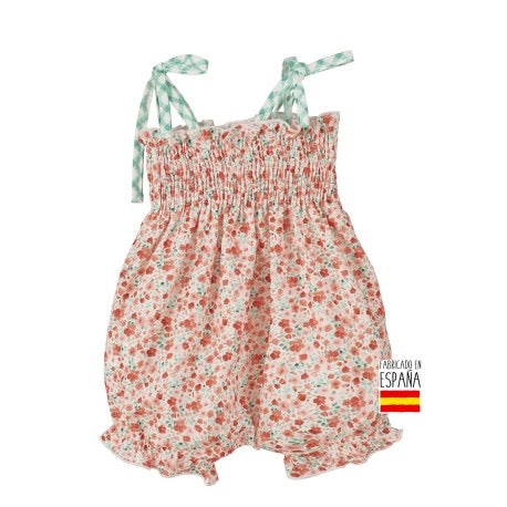 Peto estampado floral bebe niña prunela