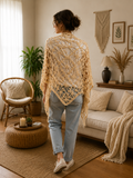 Chal sin flecos beige